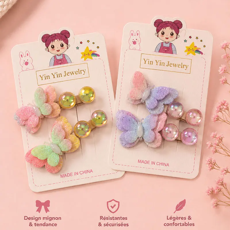 Barrettes Papillon Pastel HC22-3