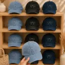 Casquette en Jean Papillon Strass HT3-2