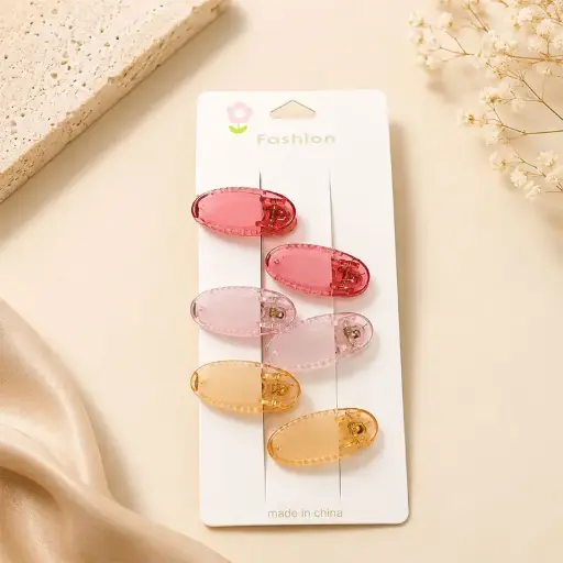 [HC234-2] Barrettes Transparentes Colorées HC234-2