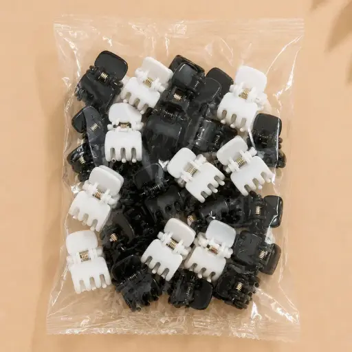 [HC236-6]  Mini Pinces noir blanc HC236-6