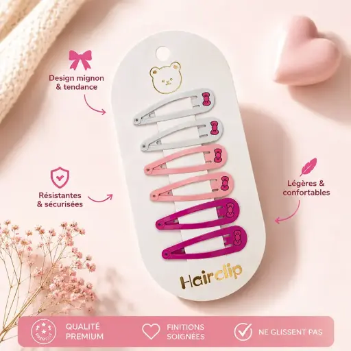 [HC34-8] Barrette cheveux avec motif papillon 