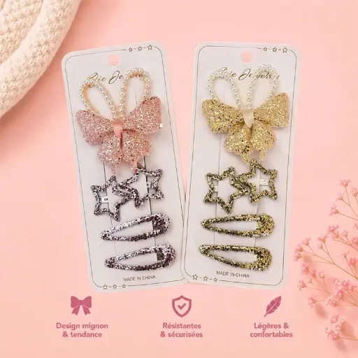 [HC64-1] Pinces & Barrettes Pailletées 